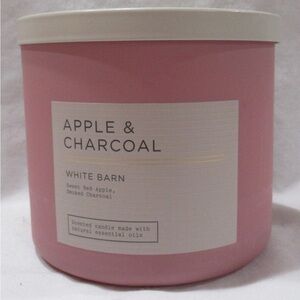 Bath & Body Works white barn APPLE &
CHARCOAL 3 Wick Candle - new